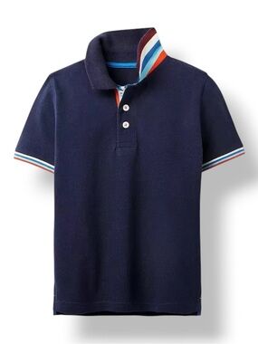 Mini Boden | Boys’ Navy Pique Polo Shirt (5-6 yrs)